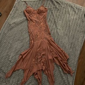 Sue Wong Nocturne mauve silk beaded dress